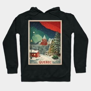 Quebec Canada Starry Night Vintage Poster Tourism Hoodie